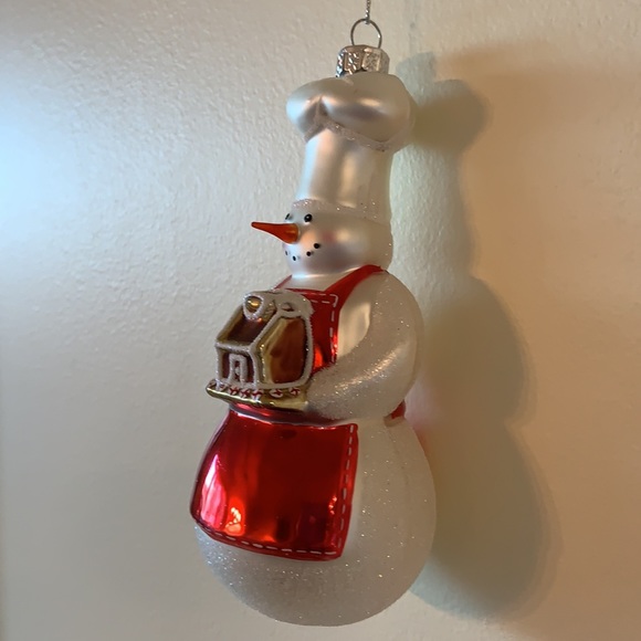 Williams and Sonoma Glass Snowman Ornaments - Set of 3 - Picture 2 of 6